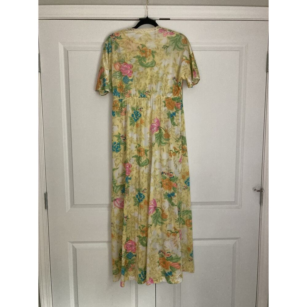 VTG Vanity Fair Floral Peignoir Robe Nightgown Negligee Set Small Made In USA - Picture 4 of 12